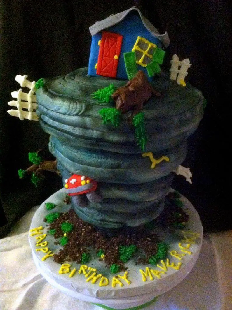 tornado birthday cake